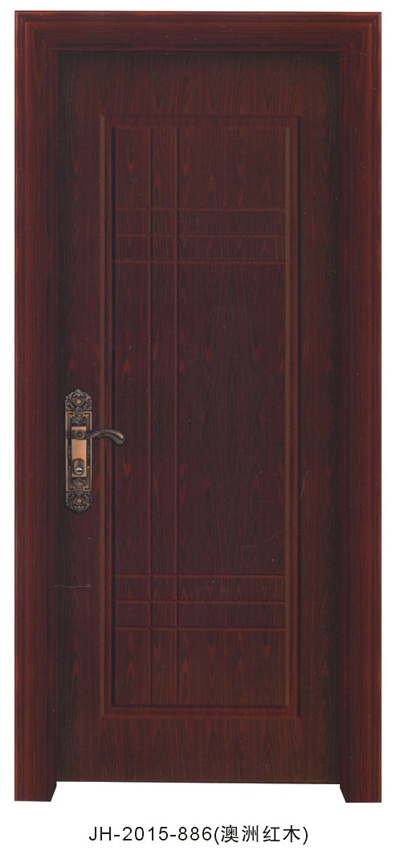 金莱斯华经济型全铝门型材JH-2015-886澳洲红木平开门
